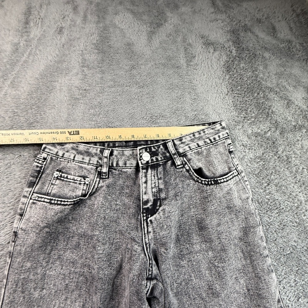 Ashley Mason Premium Womens 27 Cross Embroidered Relaxed Gray Jeans Denim - Picture 6 of 12